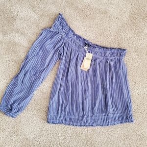 NWT American Eagle striped one shoulder top